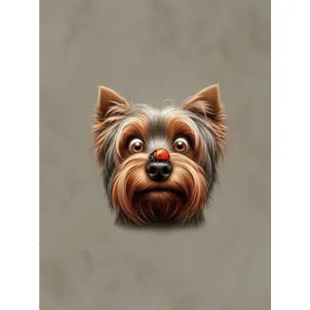 Panel- Teplákovina -Yorkšír s beruškou 80x60