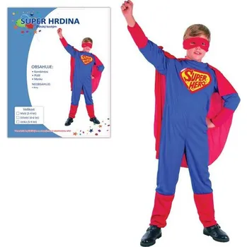 KARNEVAL Šaty SUPER HRDINA vel. S (110-120 cm) 4-6 let KOSTÝM