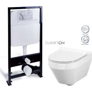 PRIM předstěnový instalační systém bez tlačítka + WC CERSANIT CLEANON CREA OVÁL + SEDÁTKO PRIM_20/0026 X CR1