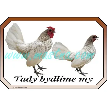 Cedulka sebritka bílá, drůbež, bydlíme - Bez samolepicí vrstvy