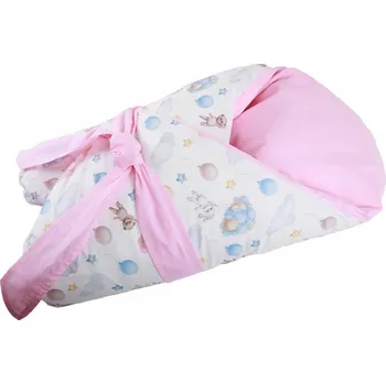 Zavinovačka JAN peří Péřová zavinovačka "Dráček" - zajíček s balonky - růžová - Péřová zavinovačka "Dráček" - zajíček s balonky - růžová vnitřek + potah