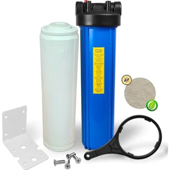 vodní filtr Trojdílné filtrační pouzdro BB 20“/4,5“ x 1“ a vložkou na odstranění dusičnanů, dusitanů a síranů, nosníkem a klíčem