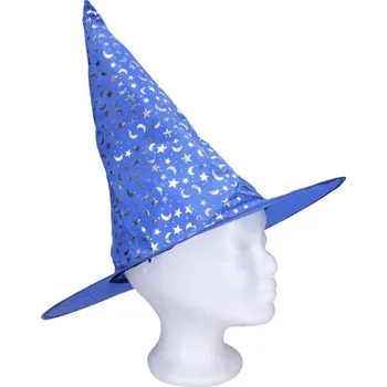 Karnevalový doplněk KARNEVAL Klobouk čarodějnický modrý (karnevalový doplněk)