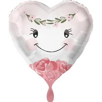 Balón fóliový srdce - Nevěsta - Svatba - Rozlučka se svobodou - 43 cm