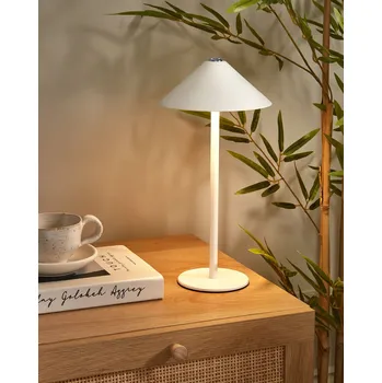 Lampička Stolní lampa bílá hliník železo kov moderní styl interiér exteriér dotykový spínač usb kabel bezdrátová Beliani