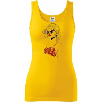 Dámské tričko Dívka s červenými plavkami - Dámské tílko - 2XL ( Žlutá )