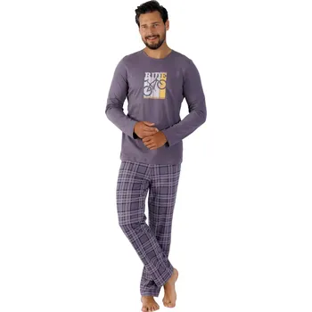 Pánské pyžamo Pánské pyžamo Roy 1471/41 HOTBERG Barva/Velikost: šedá / XXL