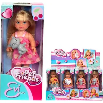 Panenka Simba Panenka Evička 12 cm Set se zvířátkem 3 druhy