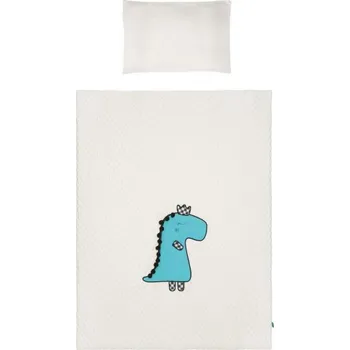 Povlečení BELISIMA 6-dílné ložní povlečení Dino 3D 90/120 smetanovo-tyrkysové - Tyrkysová