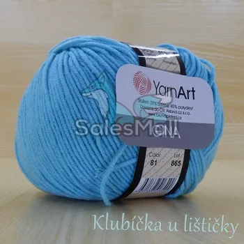 YarnArt Příze Gina / Jeans 81 - světlá tyrkysová