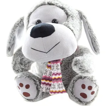plyšák PLYŠ Pes sedící 25cm se šálou (plyšová hračka)