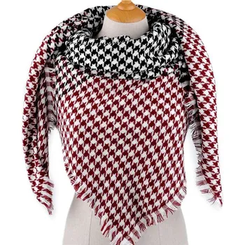 Dovoz Velký teplý šátek/kohoutí stopa - bordó