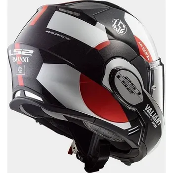 Helma na motorku LS2 FF399 VALIANT AVANT WHITE BLACK RED bílá černá červená překlápěcí helma na motorku XXL