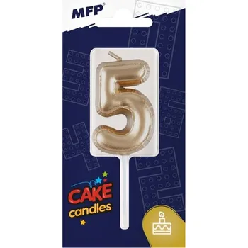 Dortová svíčka Dortová svíčka MFP balonek č. 5 zlatá