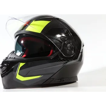 Helma na motorku MAXX HELMETS - FF 950 Helma s vyklápěcím integrálem černo zelená reflex S