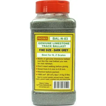 Modelová železnice vápencový štěrk 1,4kg tmavě šedý Proses PBAL-N-03