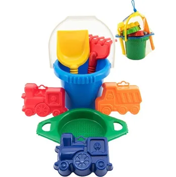 Hračka na písek Lori 218 Kyblík se sítkem s nástroji a formičkami na písek