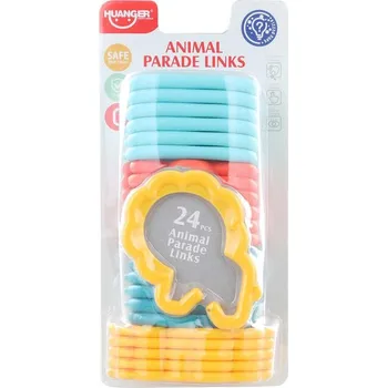 Hračka pro nejmenší Řetěz baby zvířátka 24 dílků zábrana na kočárek pro miminko plast