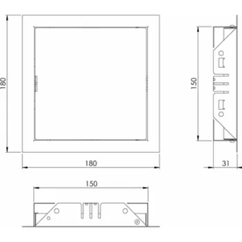 Revizní dvířka Revizní dvířka EUROPLAST RL1515, 15 x 15 cm