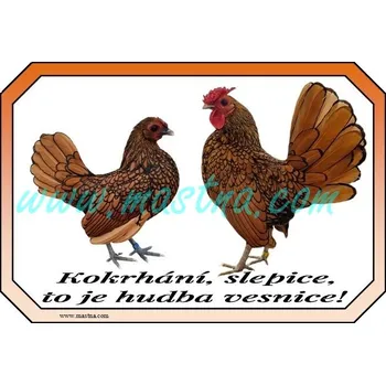 Cedulka sebritka zlatá, drůbež, vesnice - Bez samolepicí vrstvy