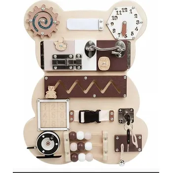 Dřevěná hračka Aga4Kids Montessori dřevěná tabule Medvěd