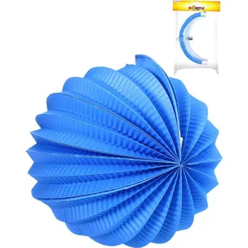 Party dekorace Lampion koule modrý papírový 20cm na svíčku v sáčku