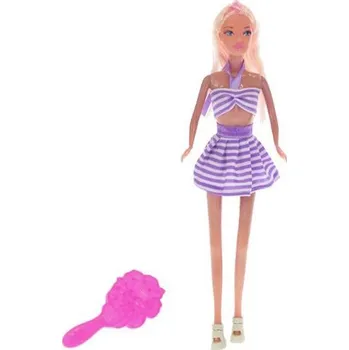 Panenka Panenka měnící barvu 29cm kloubová set s hřebenem letní obleček plast