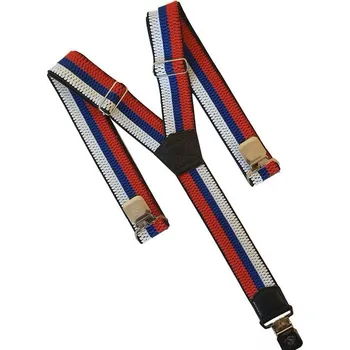 Kšandy Natur šle na kalhoty clip, bílá-modrá-červená