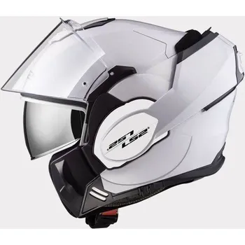 Helma na motorku LS2 FF399 VALIANT GLOSS WHITE lesklá bílá překlápěcí helma na motorku XS