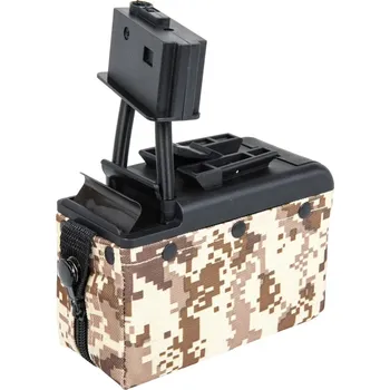 Krabicový zásobník pro M249 - Digital Desert, 2000bb, elektrický, A&K
