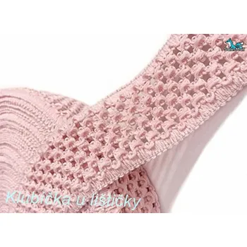 Textilní guma Guma pletená 5cm - růžová Délka: 10cm