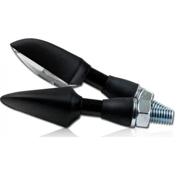 Osvětlení pro motocykl LED blinkry Spearhead, tónované sklo, dlouhé, černá, M8