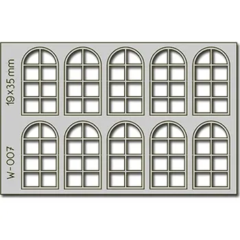 Modelová železnice okna 19 x 35 mm 10ks Proses PW-007