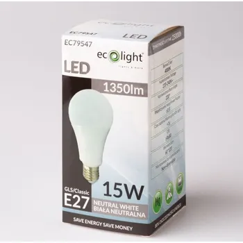 Žárovka Ecolight LED žárovka E27 - 15W - denní bílá
