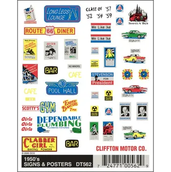 Modelová železnice propisot reklamní cedule 1950 Woodland Scenics DT562