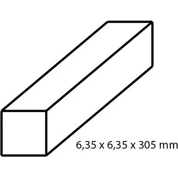 mosazný uzavřený profil čtvercového průřezu 6,35 x 6,35 mm délka 305 mm 2 ks Albion Alloys sb4m