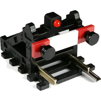 Modelová železnice koncovka koleje H0/00 s kolejí černá osvětlená Proses PBF-HO-01