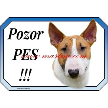 Cedulka bulteriér zlatobílý 2 - Bez samolepicí vrstvy