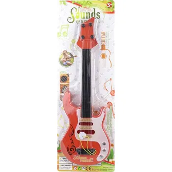 Hudební nástroj pro děti Kytara dětská rocková elektrická 44cm na kartě plast (hudební nástroje)
