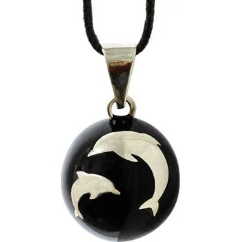 Přívěsek Bola Těhotenská rolnička Essentials Black, silver doplhins