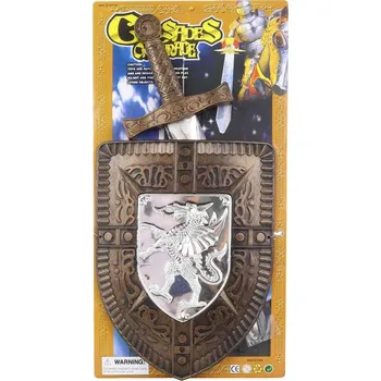 Dětská zbraň Rytíř set dětský meč + štít plast na kartě