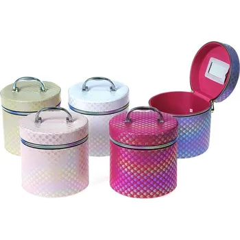 Deštník Kufřík dětský kosmetický vel. M se zrcátkem na zip lesklý metalický 5 barev