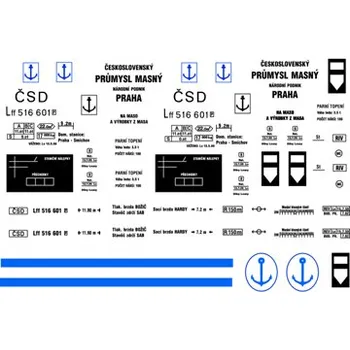 Modelová železnice obtisk na 2-osý vůz Lff pro prámovou přepravu Obtisky Jiran t0305