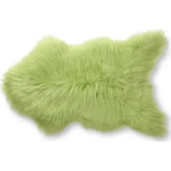 Dekorativní polštářek Wooline kožešina sibiřská ovce Iceland 95 x 75 cm zelená