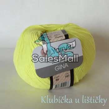 Galanterie YarnArt Příze Gina / Jeans 58 - neonově žlutá
