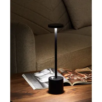 Lampička Stolní lampa černá železná hliníková vnitřní venkovní moderní styl Beliani