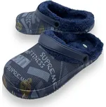 Fashion Pánské modré zateplené gumové nazouváky 01 Barva: Modrá, Velikost: 42