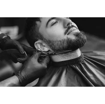 Plakát Plakát, Obraz - Professional hairdresser working with bearded client, Liudmila Chernetska