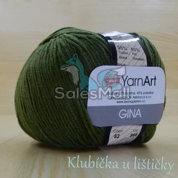 Galanterie YarnArt Příze Gina / Jeans 82 - khaki