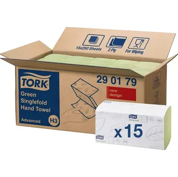 Papírový ručník Tork Singlefold 290179, zelené papírové ručníky Advanced, H3